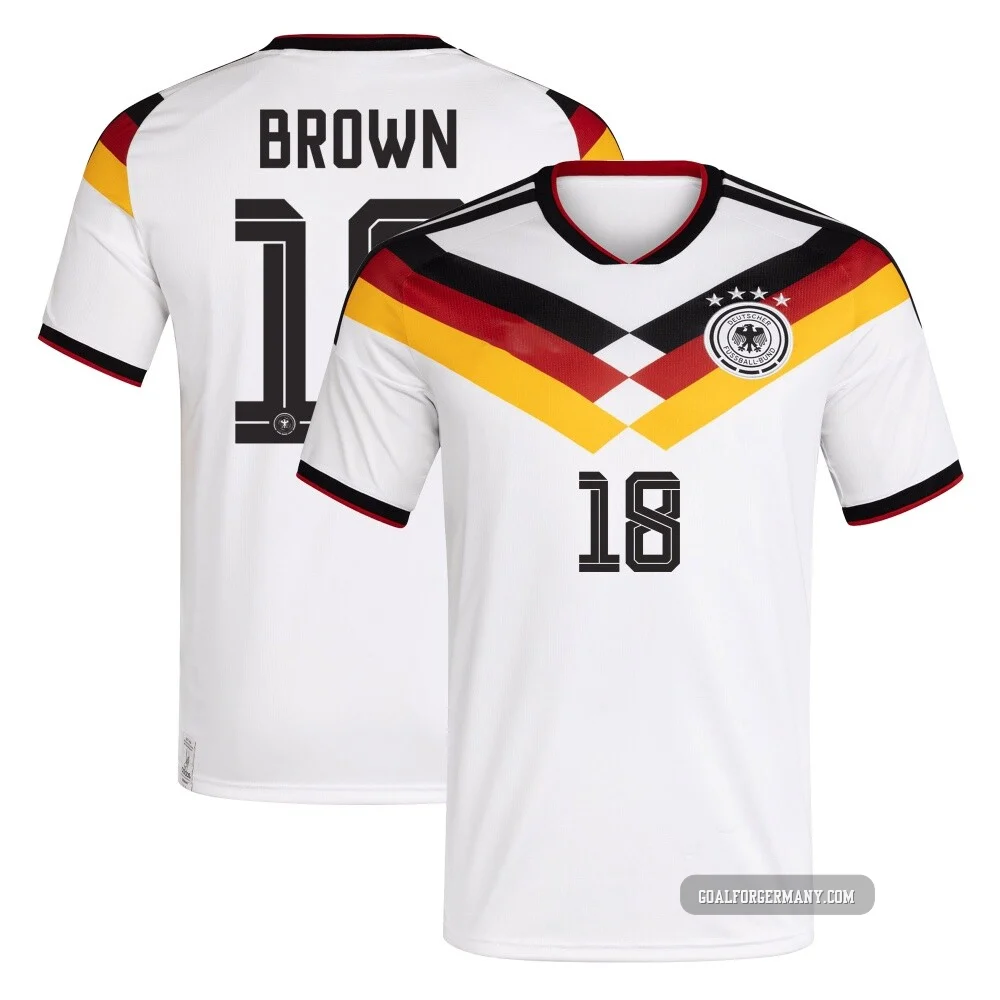 Nathaniel Brown ＃18 Germany National Team Replica FIFA X World Cup 2026 Home Soccer Jersey - Men's White