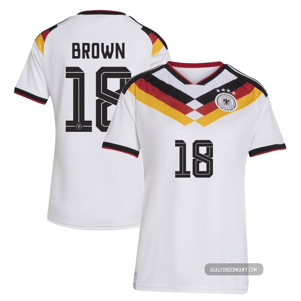 Nathaniel Brown ＃18 Germany National Team Replica FIFA X World Cup 2026 Home Soccer Jersey - Women's White
